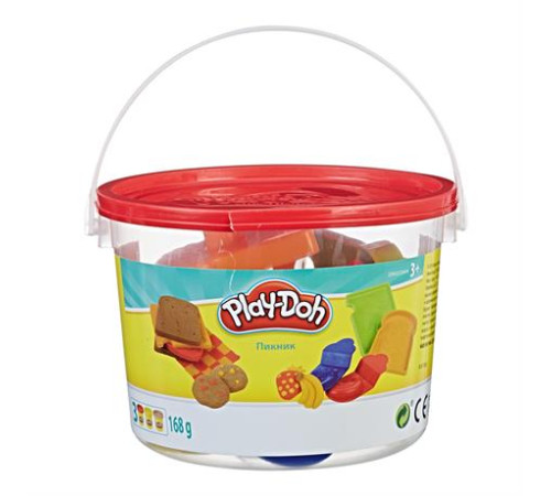 Набір пластиліну Play-Doh Відерце Пікнік 3 баночки та формочки (23414-23412) Набір пластиліну Play-Doh Відерце Пікнік 3 баночки та формочки (23414-23412)