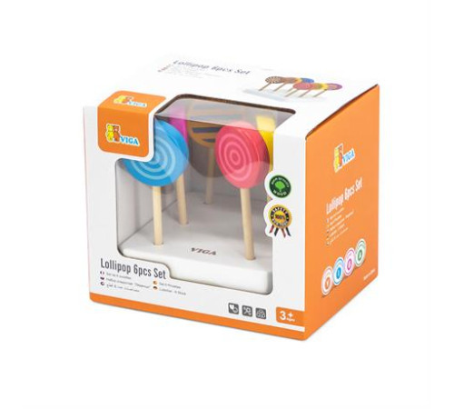 Іграшкові продукти Viga Toys Льодяники з дерева 6 шт. (44529) Іграшкові продукти Viga Toys Льодяники з дерева 6 шт. (44529)