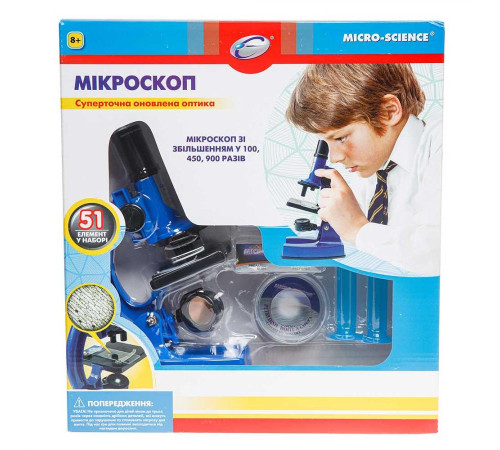 Мікроскоп Eastcolight зі збільшенням до 900 разів, синій