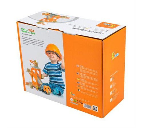 Дерев'яний набір Viga Toys Підйомний кран і самоскид (51616) Дерев'яний набір Viga Toys Підйомний кран і самоскид (51616)