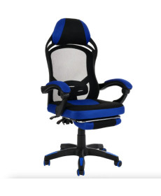 Ігрове крісло Di Volio Sporte, чорно-синє + підставка для ніг