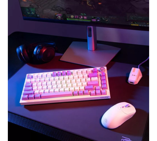Клавіатура ігрова бездротова Proove Gaming Coupe біло-фіолетова Клавіатура ігрова бездротова Proove Gaming Coupe біло-фіолетова