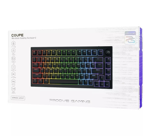 Клавіатура ігрова бездротова Proove Gaming Coupe чорна Клавіатура ігрова бездротова Proove Gaming Coupe чорна