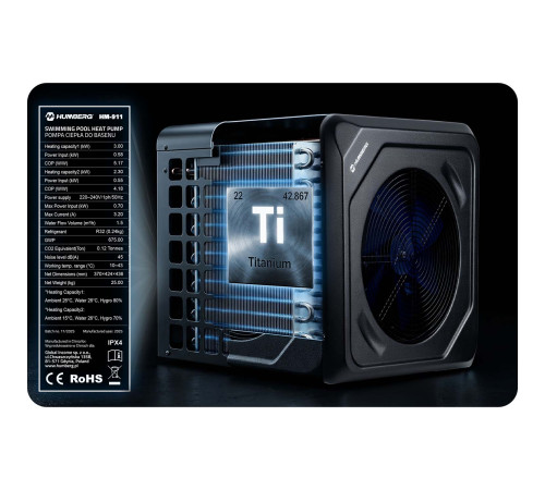 Тепловий насос для басейну Humberg HM‑911 3 кВт