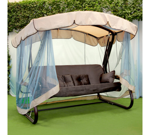 Садова гойдалка GreenGard Аланія Solo, коричнево-бежева