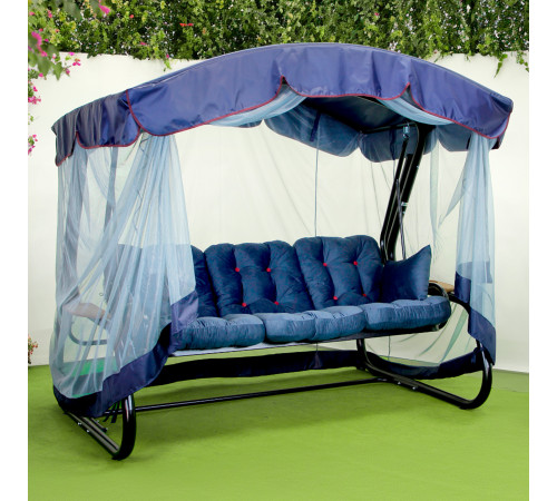 Садова гойдалка GreenGard Афіна, чорно-синя