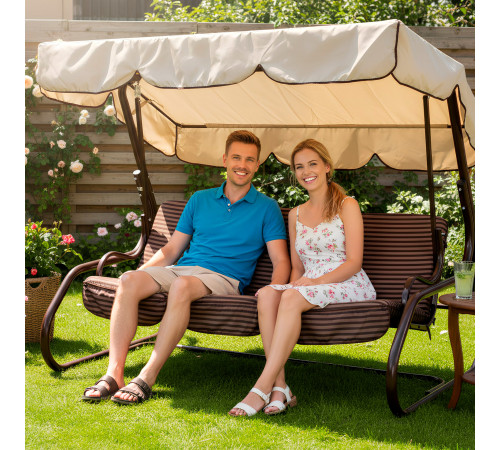 Садова гойдалка GreenGard Бренда, коричнево-бежева