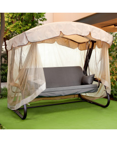 Садова гойдалка GreenGard Камалія Solo, коричнево-бежева