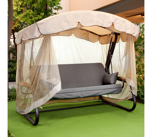 Садова гойдалка GreenGard Камалія Solo, коричнево-бежева