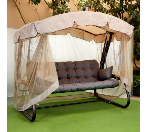 Садова гойдалка GreenGard Камалія Air, коричнево-бежева