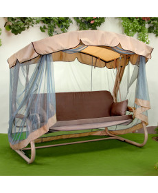 Садова гойдалка GreenGard Валенсія Solo, коричнево-бежева