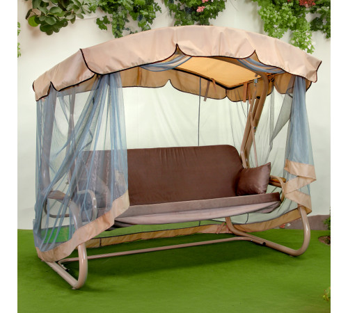 Садова гойдалка GreenGard Валенсія Solo, коричнево-бежева