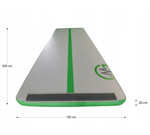 AirTrack Dmuchana Mata Gimnastyczna MASTER 400 x 150 x 20 cm Grey-Green