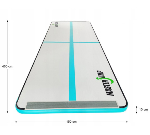 AirTrack Dmuchana Mata Gimnastyczna MASTER S-Pro 400 x 150 x 10 cm Grey-Teal