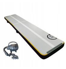 Мат гімнастичний надувний MASTER S-Pro 600 x 100 x 20 см, сіро-чорний