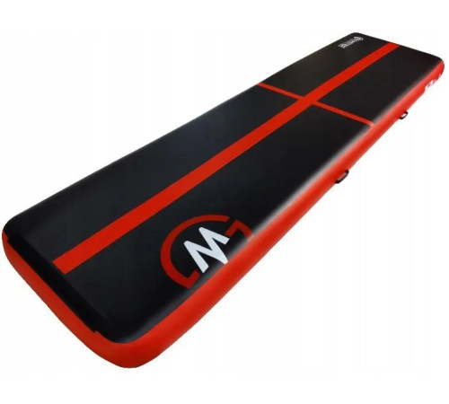 Мат гімнастичний надувний MASTER, 400 x 100 x 20 см, чорно-червоний