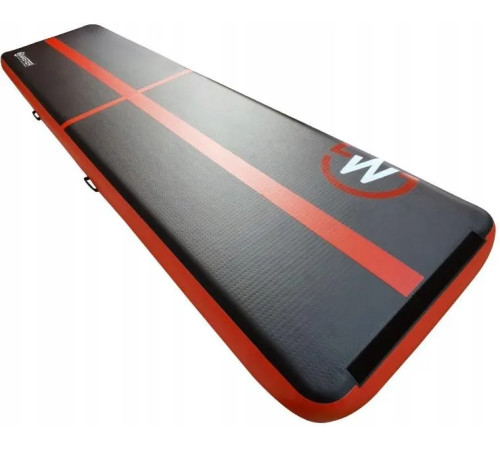 Мат гімнастичний надувний MASTER, 400 x 100 x 20 см, чорно-червоний