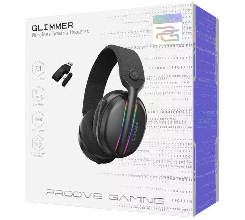 Навушники ігрові бездротові Proove Gaming Glimmer APP чорно-фіолетові
