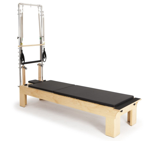 Реформер для пілатесу дерев'яний Elina Pilates Physio з вежею, чорний