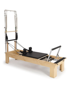 Реформер для пілатесу дерев'яний Elina Pilates Physio з вежею, чорний