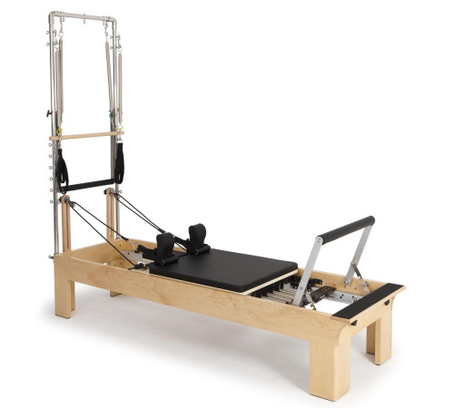 Реформер для пілатесу дерев'яний Elina Pilates Physio з вежею, чорний