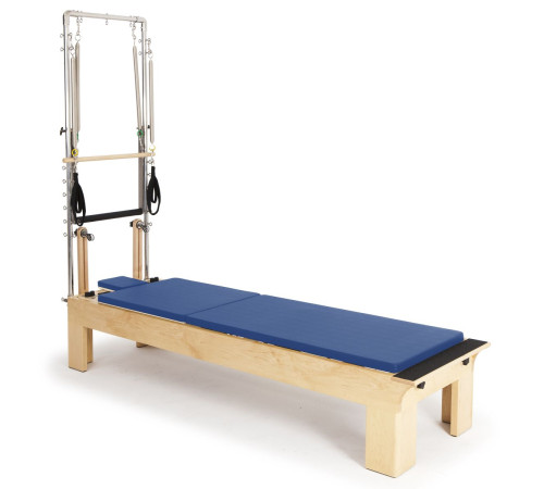 Реформер для пілатесу дерев'яний Elina Pilates Physio з вежею, синій