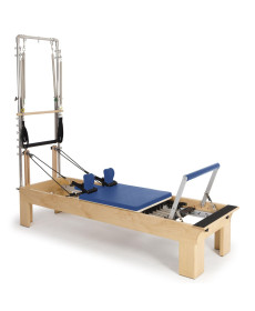 Реформер для пілатесу дерев'яний Elina Pilates Physio з вежею, синій