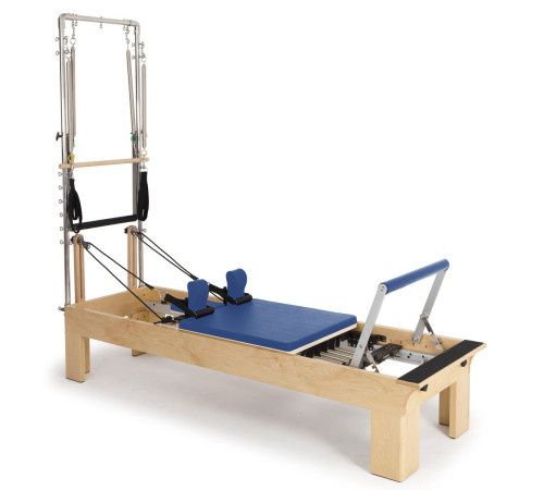 Реформер для пілатесу дерев'яний Elina Pilates Physio з вежею, синій