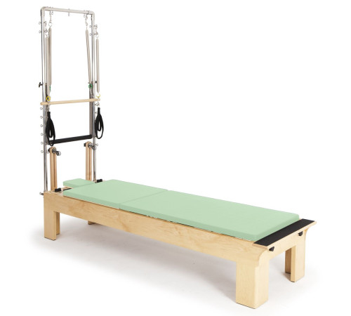 Реформер для пілатесу дерев'яний Elina Pilates Physio з вежею, зелений