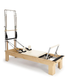 Реформер для пілатесу дерев'яний Elina Pilates Physio з вежею, айворі