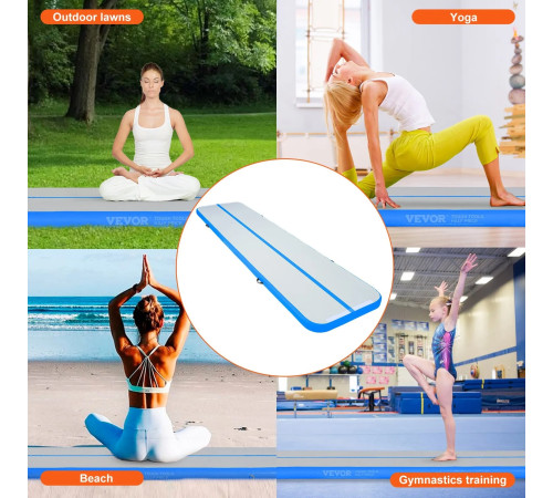 Надувний килимок VEVOR 398 x 101 x 10 см, біло-синій