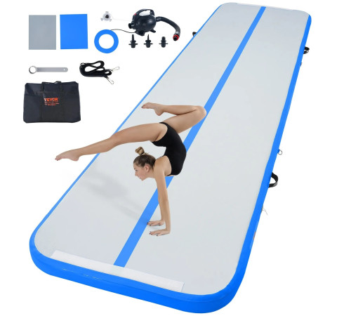 Надувний килимок VEVOR 398 x 101 x 10 см, біло-синій