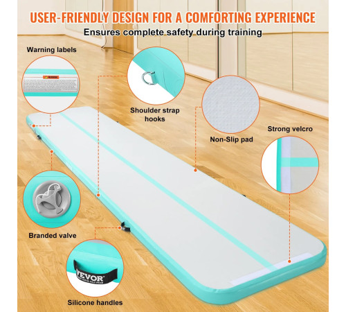 Надувний килимок VEVOR 498 x 101 x 10 см, біло-м'ятний