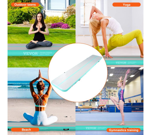 Надувний килимок VEVOR 498 x 101 x 10 см, біло-м'ятний