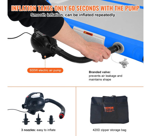 Надувний килимок VEVOR 300 x 101 x 10 см, біло-синій