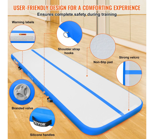 Надувний килимок VEVOR 300 x 101 x 10 см, біло-синій