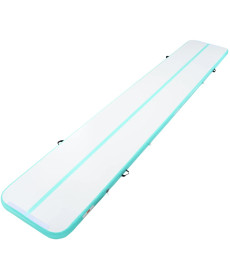 МАт гімнастичний надувний VEVOR 598 x 101 x 10 см, біло-м'ятний