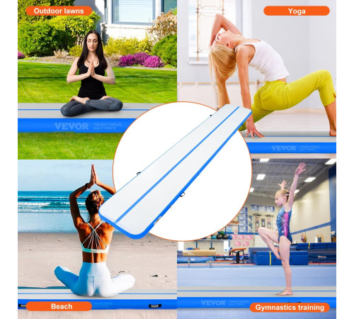 Килимок надувний VEVOR 598 x 101 x 10 см, сіро-синій