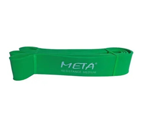 Гумка-петля силова Meta Elastic power band medium 4,5 х 208 см, зелена