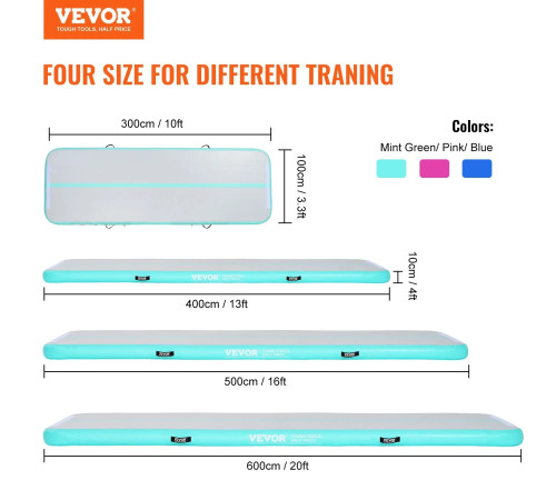 Килимок надувний VEVOR, біло-голубий