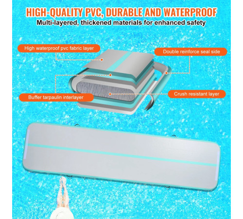 Килимок надувний VEVOR, біло-голубий