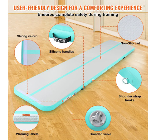 Килимок надувний VEVOR, біло-голубий