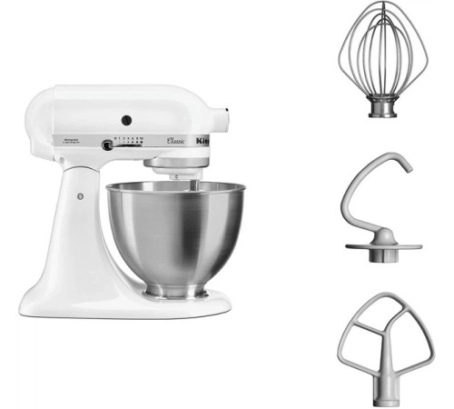Планетарний міксер з відкидним блоком KitchenAid CLASSIC 5K45SSEWH 4,3 л