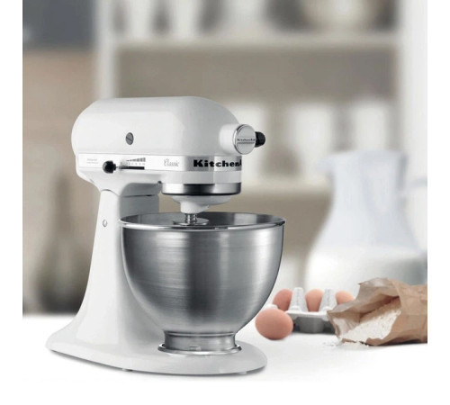 Планетарний міксер з відкидним блоком KitchenAid CLASSIC 5K45SSEWH 4,3 л
