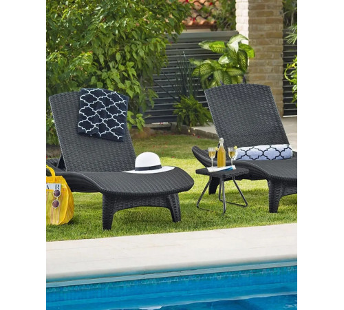 Шезлонг Keter Pacific, 197 х 75 х 40 см - графіт