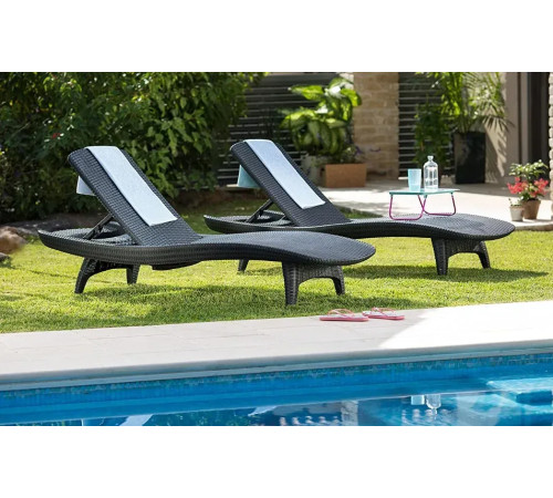 Шезлонг Keter Pacific, 197 х 75 х 40 см - графіт