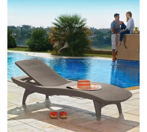 Шезлонг Keter Pacific, 197 х 75 х 40 см - капучино