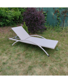 Шезлонг Greengard Барнео 200 х 78 х 42 см - білий