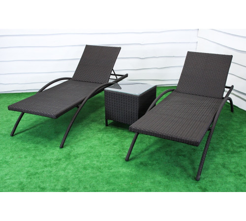 Шезлонг Greengard Барнео 200 х 78 х 42 см - коричневий