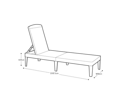 Шезлонг Keter Jaipur, 187 х 58 х 29 см - капучино